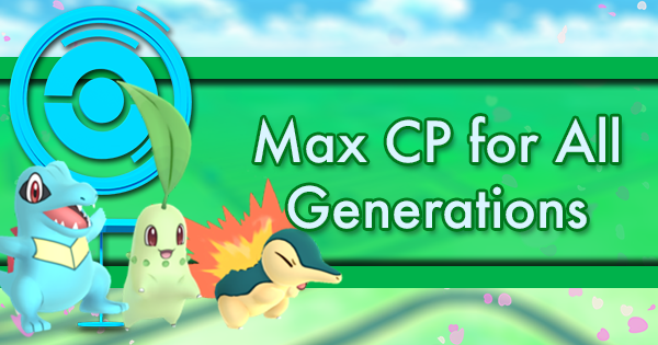 Max CP for All Pokemon Generations