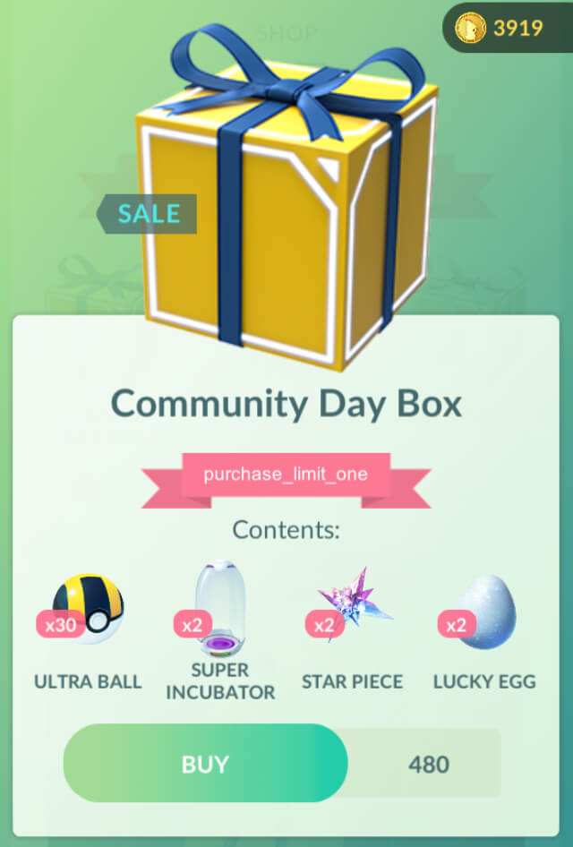 October 2019 Community Day Box